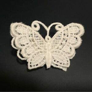 White Lace Butterfly Brooch
